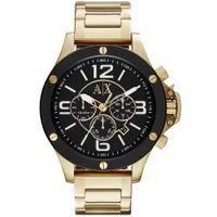 Reloj Armani Exchange AX1511 Fecha Cronómetro Acero Inoxidable Dorado Negro
