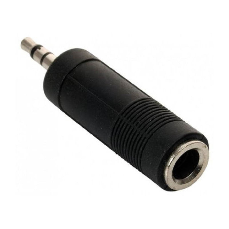 Adaptador De Audio De Plug 3.5mm A Jack 6.3mm Negro