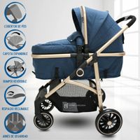 COCHE CUNA MOISES EBABY «CARRI DELUXE» AZUL