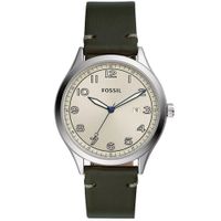 Reloj Fossil Wylie BQ2488 Fecha Correa de Cuero Verde Oscuro