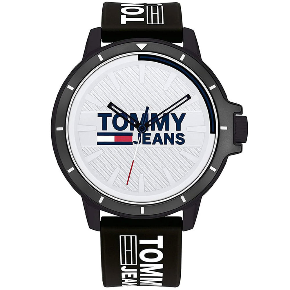 Reloj Tommy Hilfiger Jeans 1791828 Correa de Silicona Negro