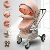 COCHE CUNA MOISÉS DE LUJO BABY LOVE «PARIS» ROSADO