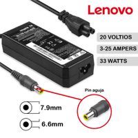 Cargador de Laptop Lenovo Pin Aguja 20V 3.25A 7.9x6.6mm 65W