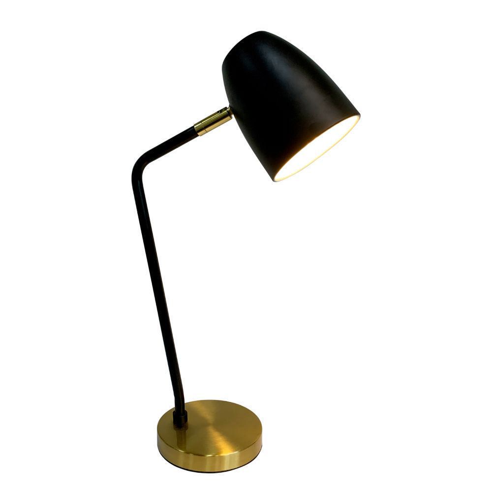 Lampara Mesa Negra Dorada 33 cm