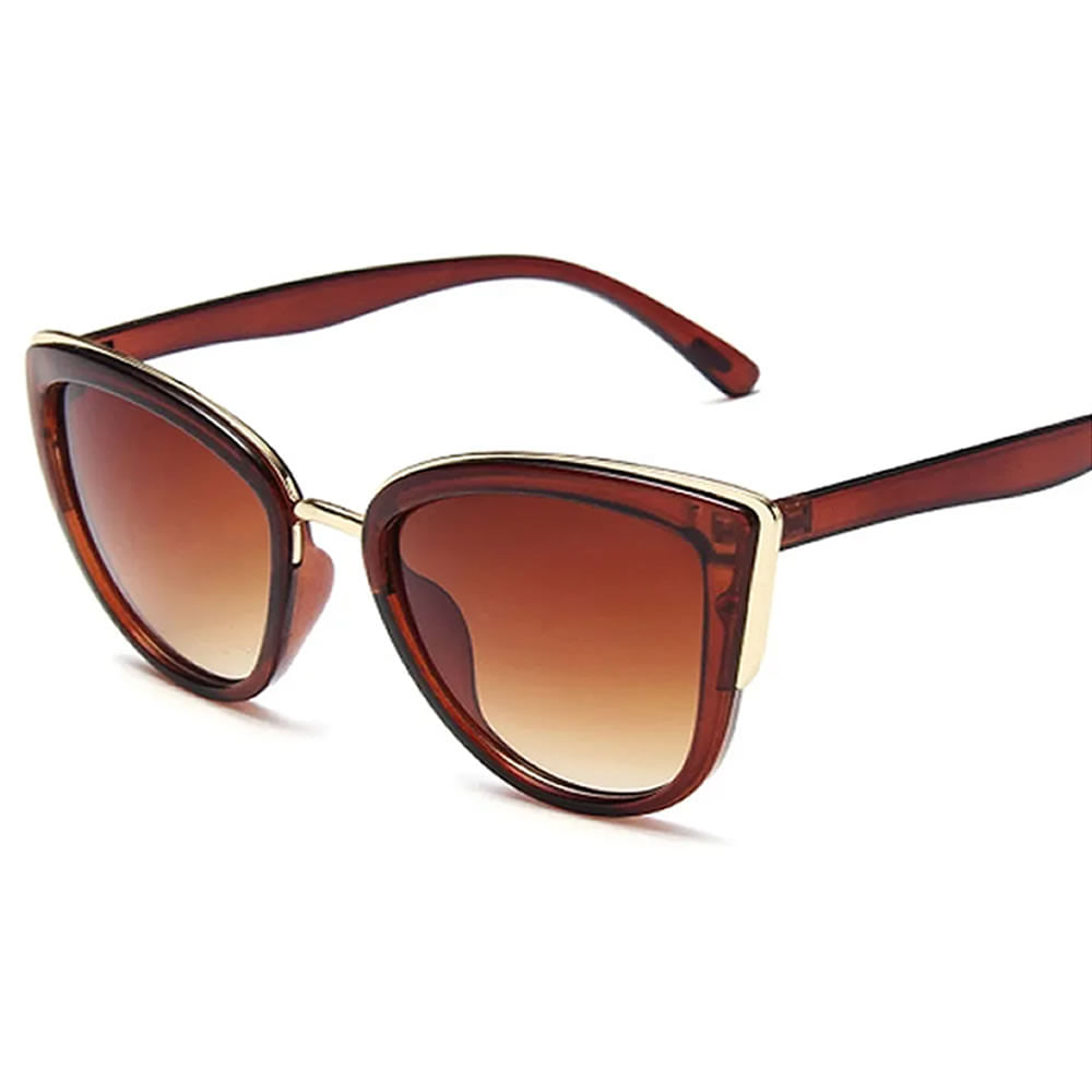 Lentes De Sol Muselife Mujer Estilo Cateye UV400 Marron