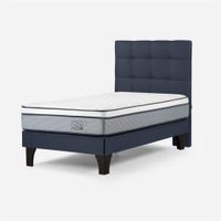 Dormitorio Indie 1.5 Plazas Respaldo Issey Azul