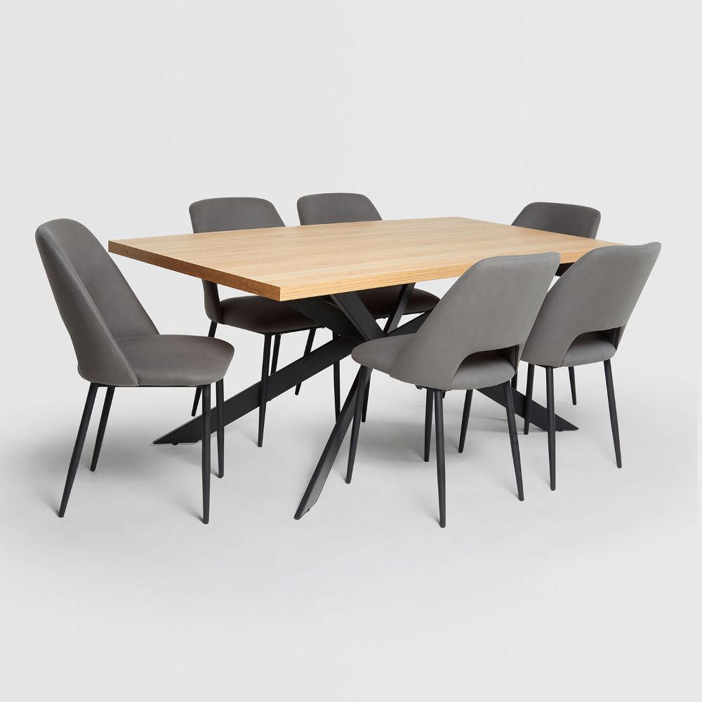 Juego de Comedor Max Gris 6 Sillas