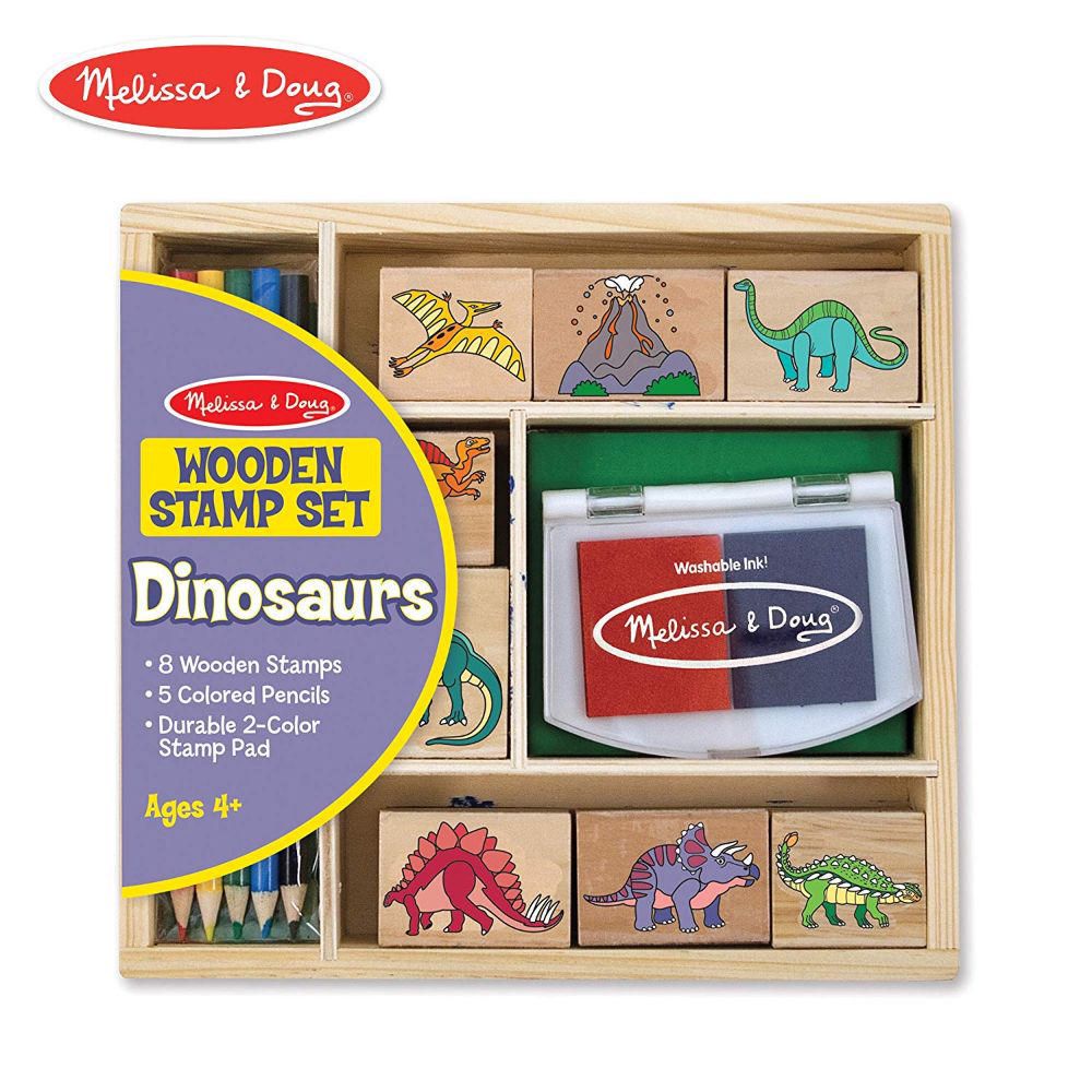 Juguete Didáctico Sellos De Madera Dinosaurio