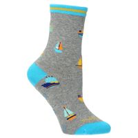 CALCETÍN HUSH PUPPIES ALGODÓN SPANDEX  C BOATS AZUL PARA NIÑO