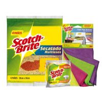 Pack SCOTCH BRITE Secador 4un + Microfibra 4un + Esponja 2 en 1