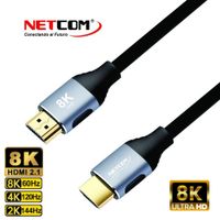 Cable Hdmi 2.1V 8k NETCOM 3D 1.8 Metros 4320p Premium 48Gbps HDR eARC