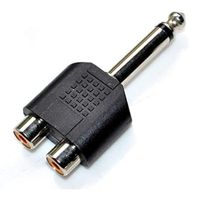 Adaptador Plug 6.5mm mono a 2 RCA Hembra