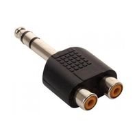 Adaptador Plug 6.5mm Stereo a 2 RCA Hembra