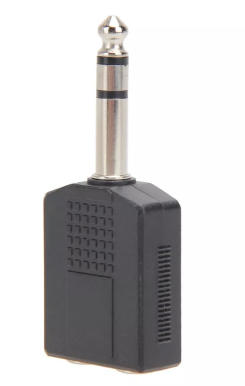 Adaptador De 6.5mm Stereo A Dos 6.5mm Stereo Para Audífonos