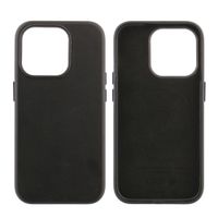 Case para iPhone 15 Pro, piel sintentica, con MagSafe para carga inalámbrica, para accesorios magnéticos, negro