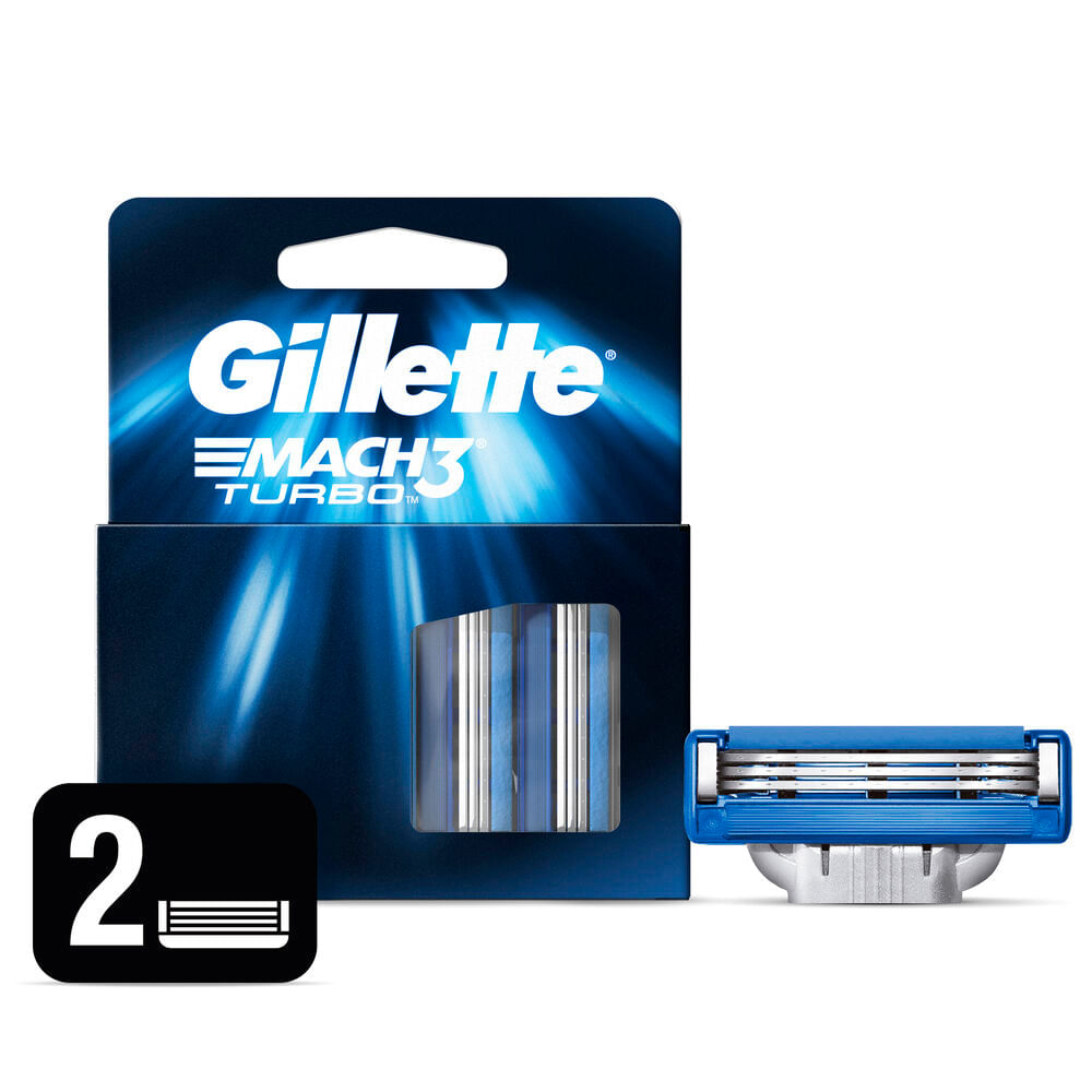 Cartuchos para Afeitar Gillette Mach3 Turbo 2 unidades