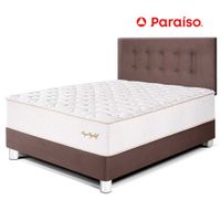 Juego de Dormitorio Paraíso Royal Elizabeth 2 Plazas Chocolate + 2 almohadas viscoelásticas + protector