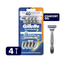 Máquinas Desechables Gel Gillette Prestobarba3  4 unidades