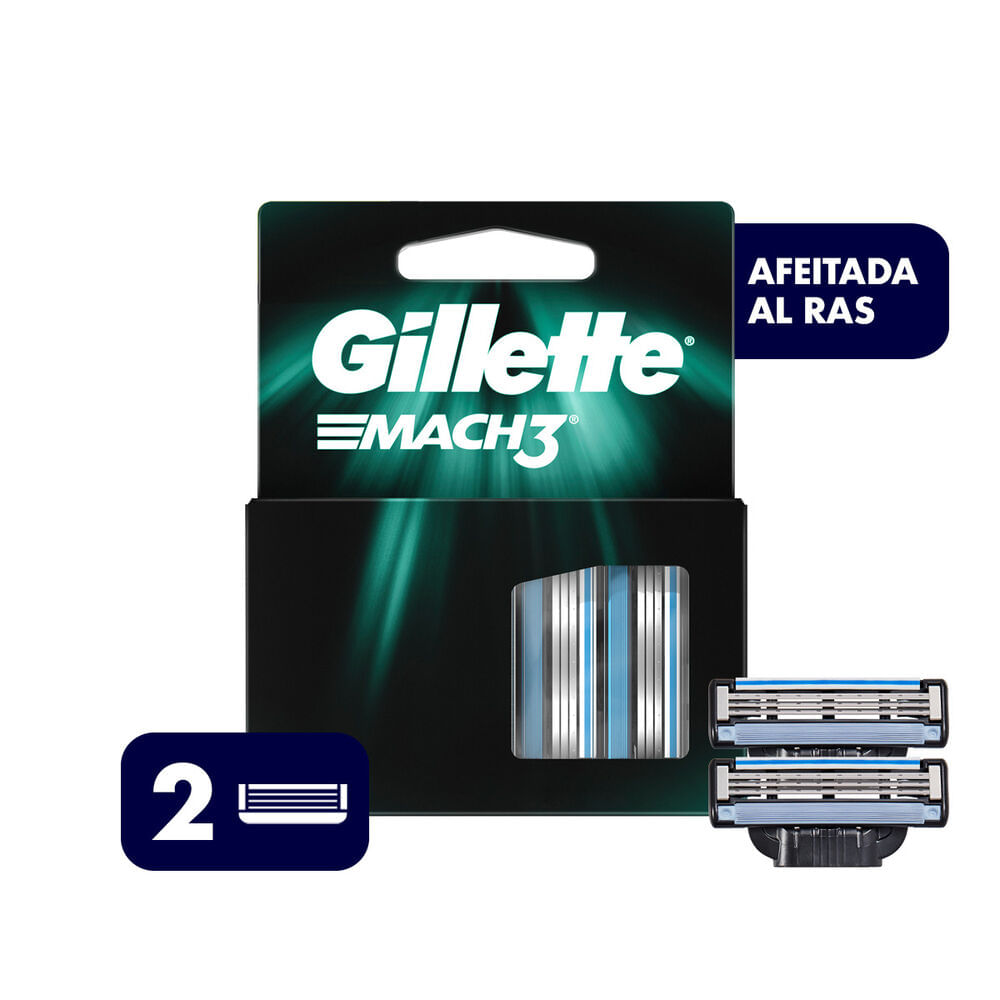 Cartuchos para Afeitar Gillette Mach3 2 unidades