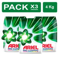 Detergente en Polvo Ariel Regular 4kg PackX3