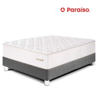 Cama Paraíso Royal Elizabeth 2 Plazas Acero + 2 almohadas viscoelásticas + protector