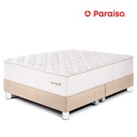 Cama Paraíso Royal Elizabeth King Champagne + 2 almohadas viscoelásticas + protector