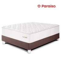 Cama Paraíso Royal Elizabeth 1.5 Plazas Chocolate + 1 almohada viscoelástica + protector