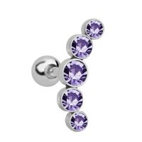 Piercing para hélix, lóbulo o tragus morado