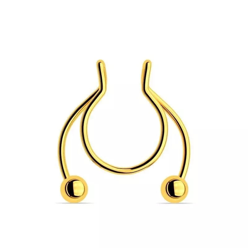 Piercing septum falso dorado para nariz