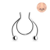 Piercing septum falso plateado para nariz