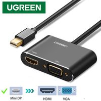 Convertidor 2 en 1 Mini Displayport a Hdmi + Vga UGREEN 4k aluminio