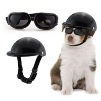 Casco y Lentes para Mascotas Negro S