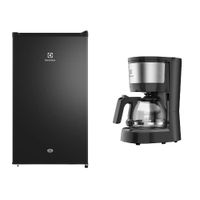 Combo Frigobar Premium Negra (ERD090G2HWB) + Cafetera Automatica Inoxidable 15 Tazas expresso (ECM10)  Electrolux