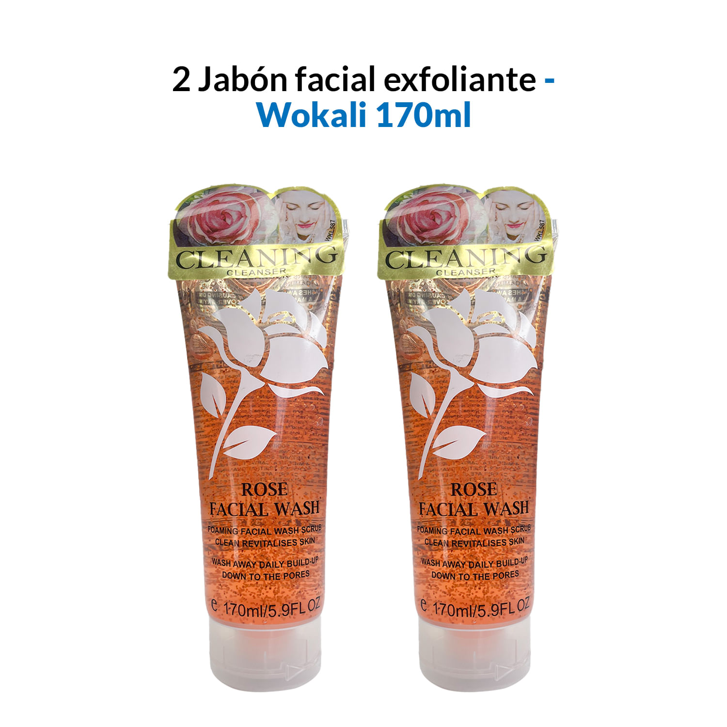 2 Rose Facial Wash 170ml - Wokali