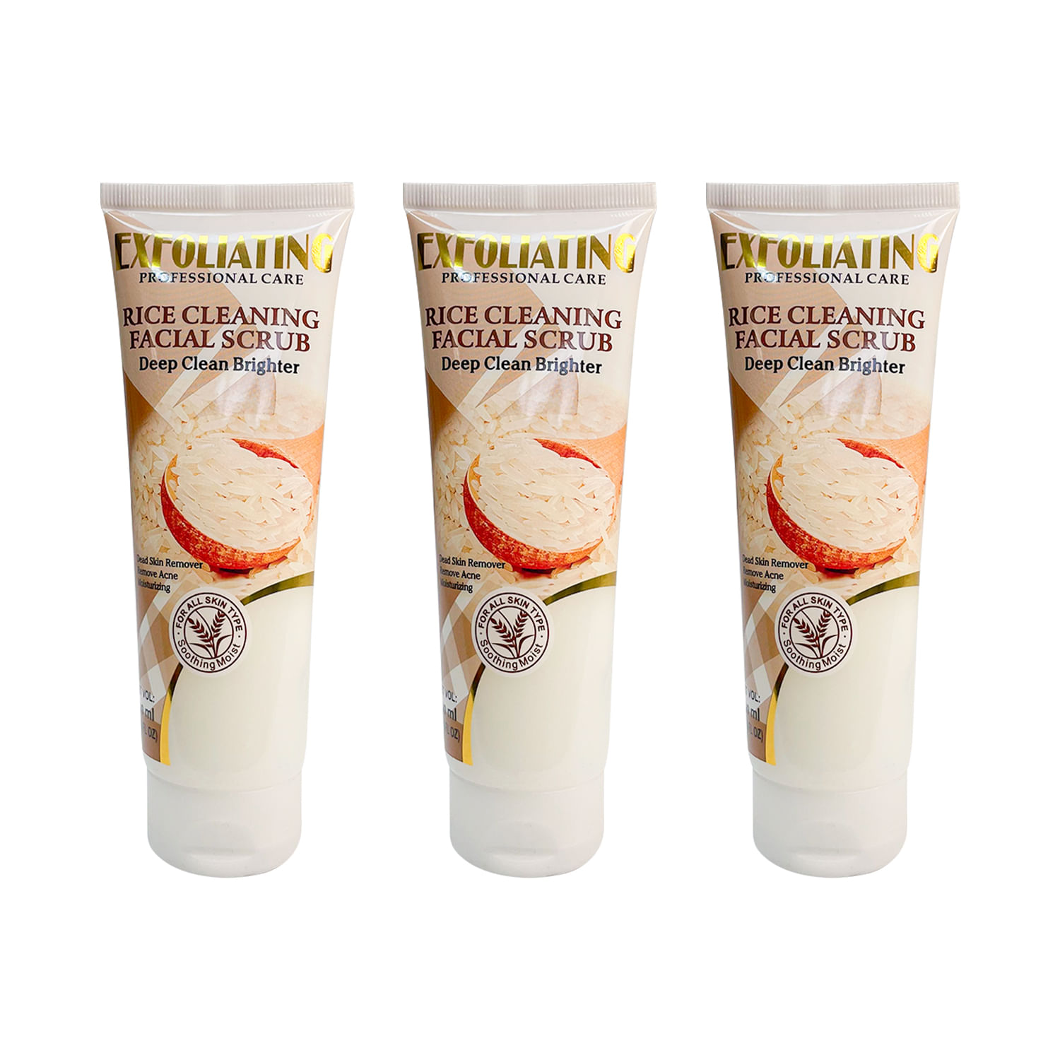 3 Exfoliante limpiador de arroz 120ml – Wokali