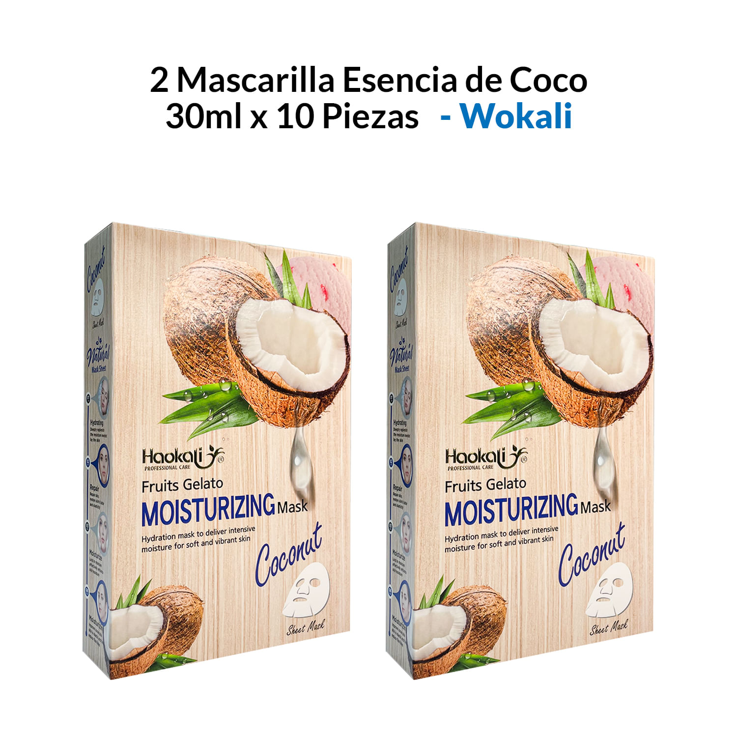 2 Mascarilla Esencia de Coco 30ml x 10 Piezas – Wokali