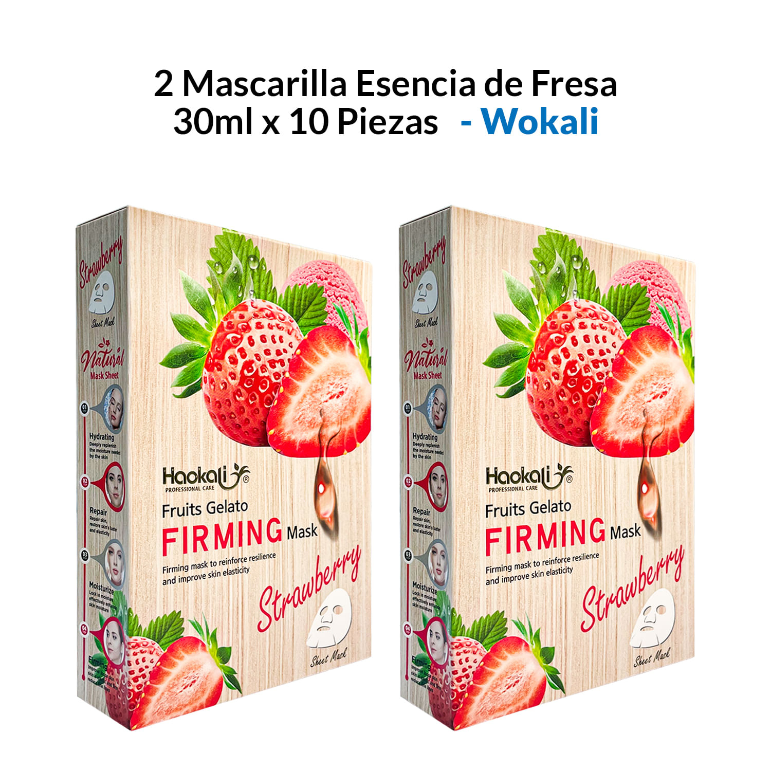 2 Mascarilla Esencia de Fresa 30ml x 10 Piezas – Wokali