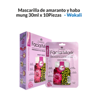 Mascarilla de amaranto y haba mung 30ml x 10 Piezas – Wokali