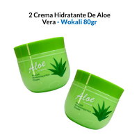 2 Crema Rica Y Suave Hidratante De Aloe 80gr - Wokali