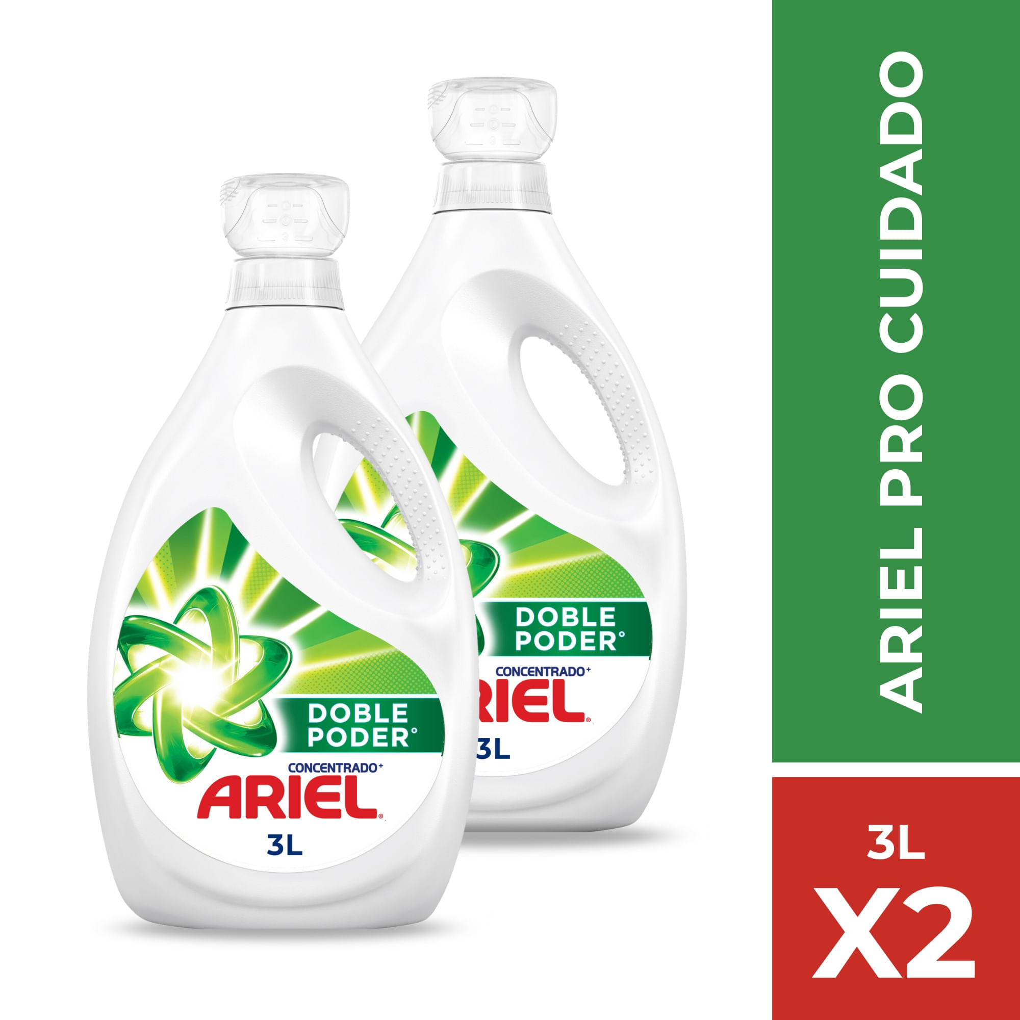 Pack Detergente líquido ARIEL Concentrado Galonera 3000ml x 2un