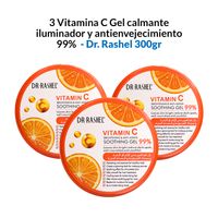 3 Vitamina C Gel calmante iluminador y antienvejecimiento 99% 300gr