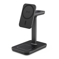 Cargador inalámbrico iBox 3 en 1, 15W, para iphone, apple watch y airpods, negro