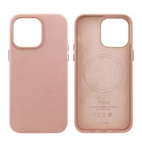 Case para iPhone 14 Pro Max, piel sintentica, con MagSafe para carga inalámbrica, para accesorios magnéticos, rosado