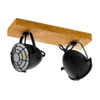 Lampara de Techo Eglo Gatebeck E14 40w Madera Negro 2 Luces
