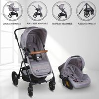 Coche Cuna Travel System Infanti «CLOUD NEW» Gray