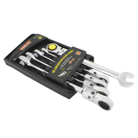 Juego Llave Mixta con Rachet Flexible 10 a 15mm x5pzs Kamasa