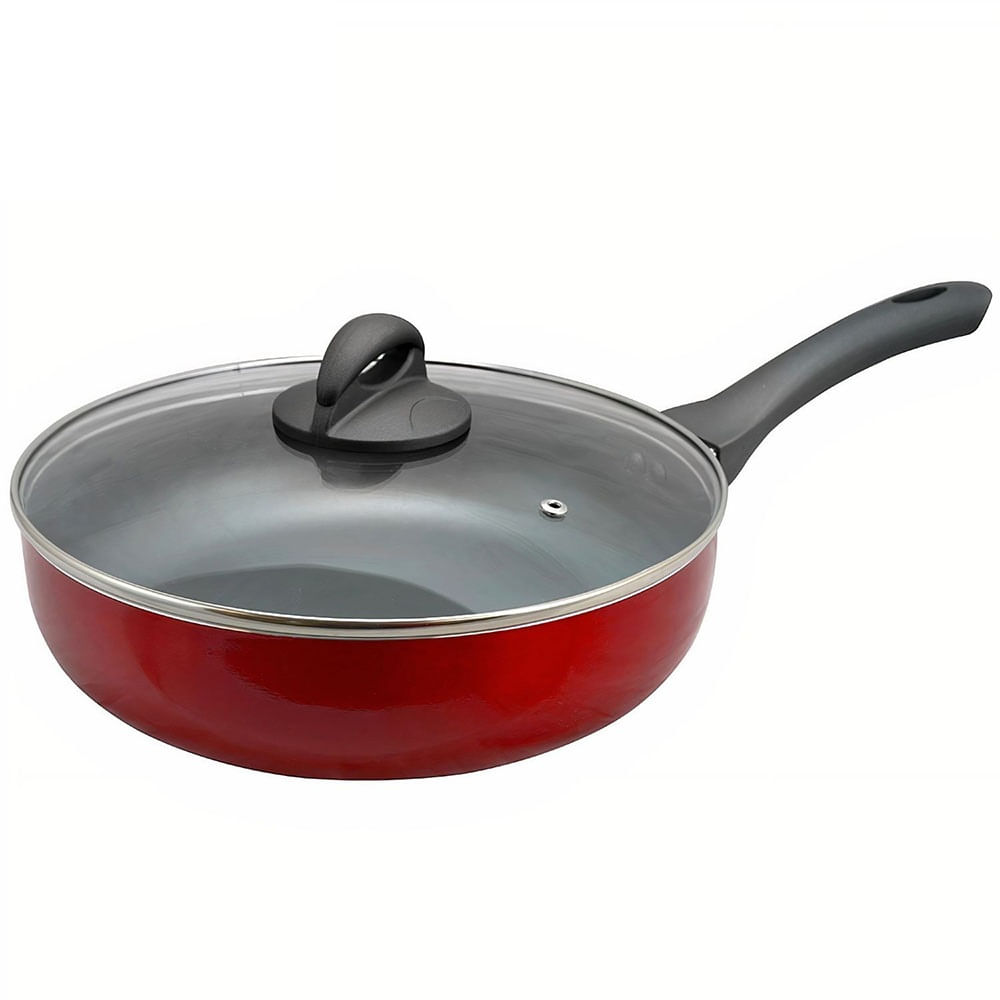 Sartén Oster Antiadherente 3.3L con Tapa HERSCHER Rojo