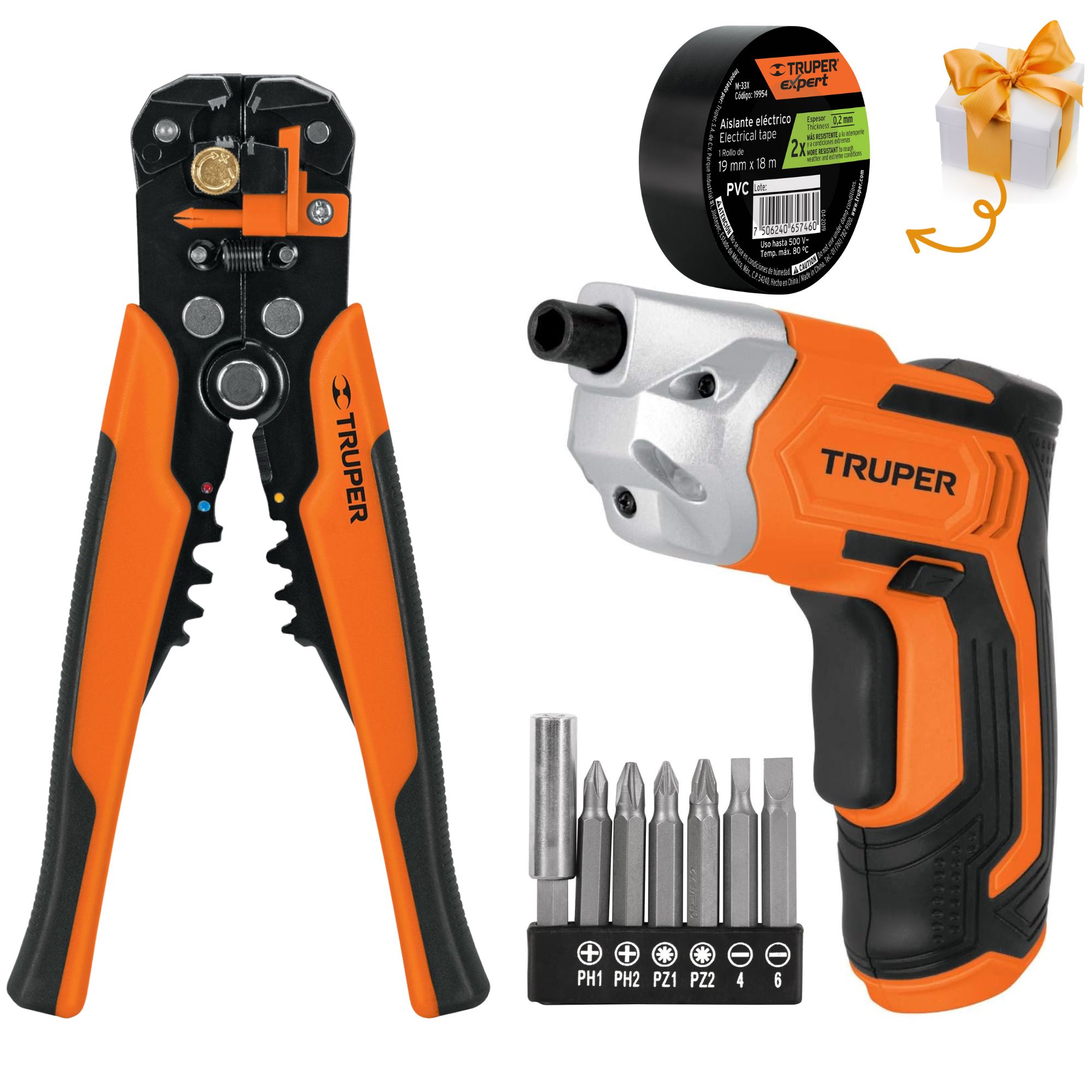 COMBO PELACABLE PONCHADOR PROFESIONAL DESTORNILLADOR INALAMBRICO