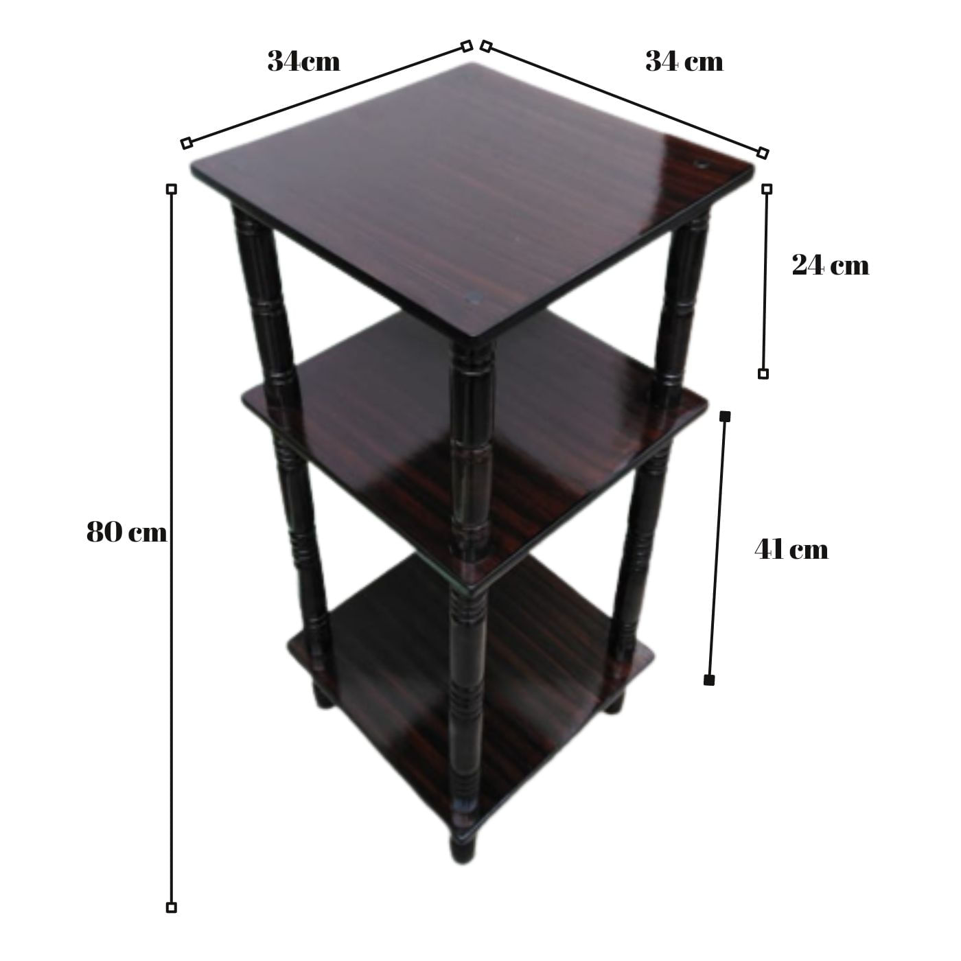 Mesa Auxiliar Tunner En Madera Tonillo Negro