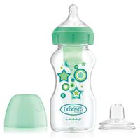 Kit de Transición 2 en 1 de Polipropileno Boca Ancha de 9 oz/270ml estrellas Verdes.